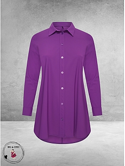PLUS BASICS Blouse Long Lavender